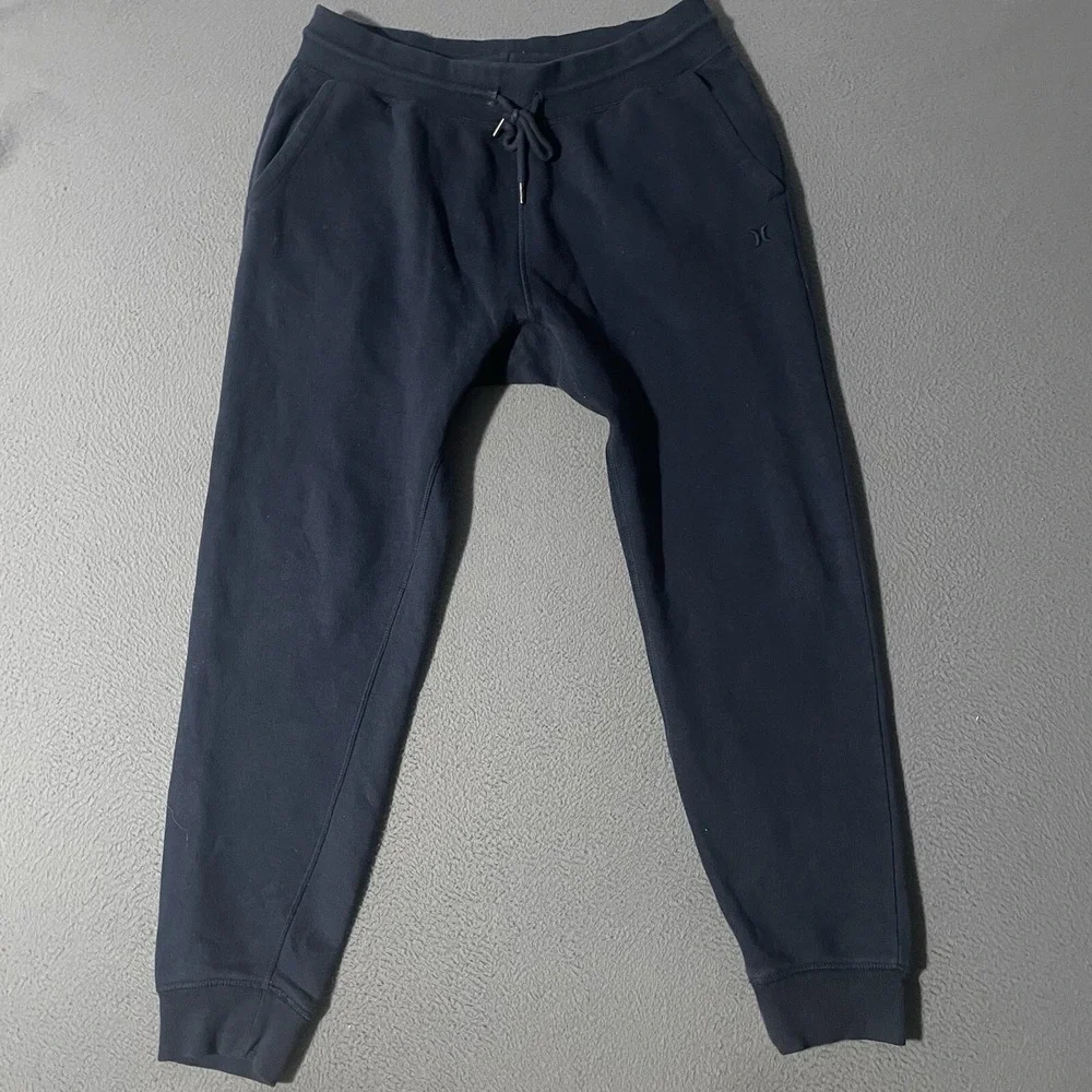 Hurley Sweatpants Mens Large Blue Joggers Fleece Drawstring Casual Pants Chore